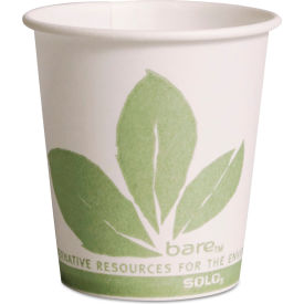 Bare Eco-Forward Treated Paper Cold Water Cups, 3 oz, White/Green, Pack of 5000