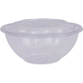 Renewable & Compostable Salad Bowls w/ Lids, 24 oz, Clear, Pack of 150