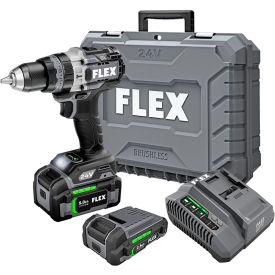 Flex 1/2" Chuck Size Hammer Drill Driver w/ Turbo Mode Kit, 2 Speed, 24V