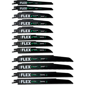 Flex Reciprocating Saw Blade w/ Storage Plastic Case, 12 Piece