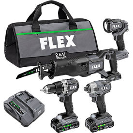 4 Tool Combo Kit w/ Drill Driver, Impact Driver, Reciprocating Saw & Work Light
