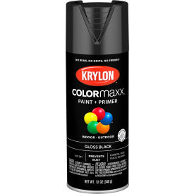 Colormaxx Paint & Primer, 12 oz., Gloss Black