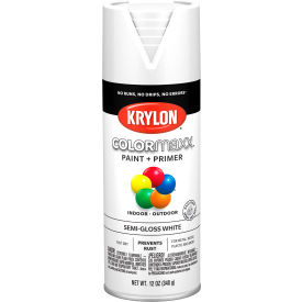 Colormaxx Paint & Primer, 12 oz., Semi-Gloss-White