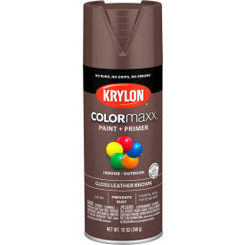 Colormaxx Paint & Primer, 12 oz., Gloss Leather Brown
