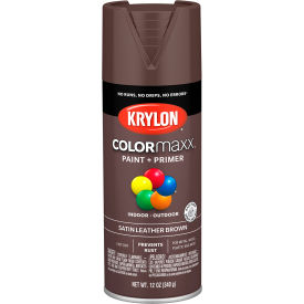 Colormaxx Paint & Primer, 12 oz., Satin Leather Brown