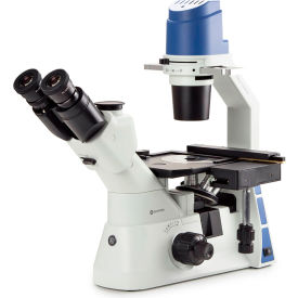 Inverted Trinocular Microscope w/ Mechanical Stage 10/20/40x