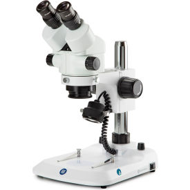 StereoBlue Binocular Zoom Microscope w/ Pillar Stand & LED Illumination, 7x to 45x