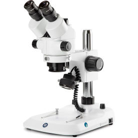 StereoBlue Trinocular Zoom Microscope w/ Pillar Stand & LED Illumination, 7x to 45x