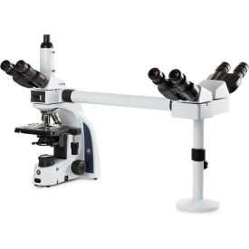 IScope Trinocular Multihead Microscope with 2 Extra Binocular Heads and Plan PLi 4/10/S40/S100x