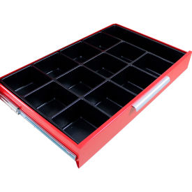 13 Compartment Drawer Organizer, 30"W x 18-3/8"D x 3-9/16"H, Black