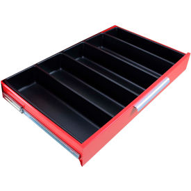 5 Compartment Drawer Organizer, 30"W x 18-3/8"D x 3-9/16"H, Black
