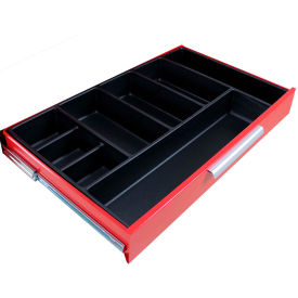 8 Compartment Drawer Organizer, 30"W x 18-3/8"D x 3-9/16"H, Black