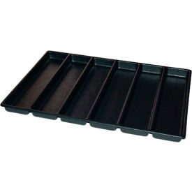 6 Compartment Drawer Organizer, 23"W x 16-5/16"D x 1-3/8"H, Black