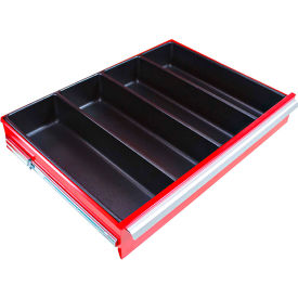 4 Compartment Drawer Organizer, 23"W x 16-5/16"D x 3-9/16"H, Black