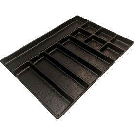 11 Compartment Drawer Organizer, 25"W x 18-3/8"D x 1-3/8"H, Black