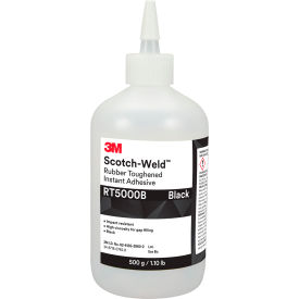 Scotch Weld RT5000B Rubber Toughened Instant Adhesive, 500 Gram Capacity, Black