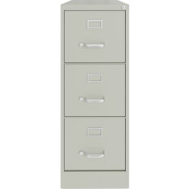 3 Drawers Vertical File Cabinet, Letter Size, 22"D x 40-3/16"H, Light Gray