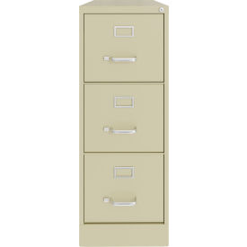 3 Drawers Vertical File Cabinet, Letter Size, 22"D x 40-3/16"H, Putty