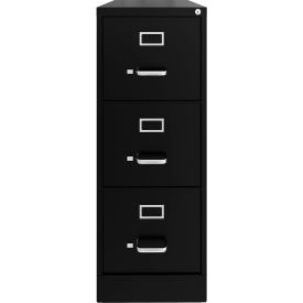 3 Drawers Vertical File Cabinet, Letter Size, 22"D x 40-3/16"H, Black