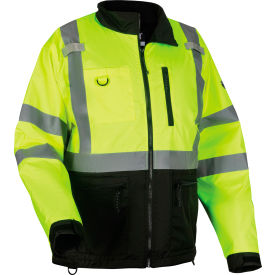 High Visibility Windbreaker Water Resistant Jacket, Type R Class 3, Lime, 4XL