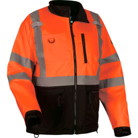 High Visibility Windbreaker Water Resistant Jacket, Type R Class 3, Orange, Medium
