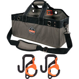 Bucket Truck Tool Bag w/ Bucket Hooks Kit, Gray