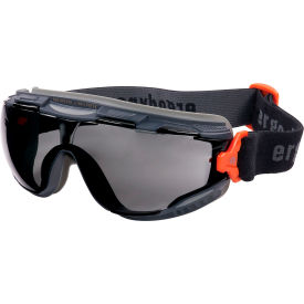 Smoke Lens Safety Goggles with Elastic Strap, Anti-Scratch & Anti-Fog, Gray