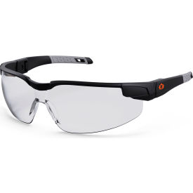 Safety Glasses w/ Adjustable Temples, Clear Lens, Matte Black Frame