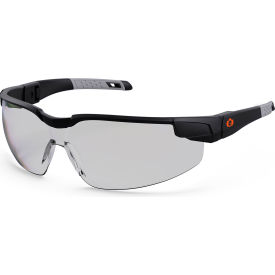 Safety Glasses w/ Adjustable Temples, In/Outdoor Lens, Matte Black Frame