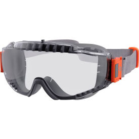 MODI-NEO OTG Safety Goggles with Neoprene Strap, Vented Frame, Clear Lens, Gray Frame