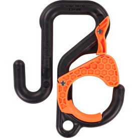 3178 Locking Bucket Hook w/ Tethering Point, Single 2", 40 lb. Cap., Black & Orange