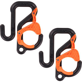 3178 Locking Bucket Hook w/ Tethering Point, Single 2", 40 lb. Cap., Black & Orange