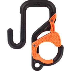 3178 Locking Bucket Hook w/ Tethering Point, Single 3", 40 lb. Cap., Black & Orange