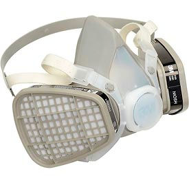 Half Facepiece Disposable Respirator Assembly, OV/P95, Medium, 1 Each