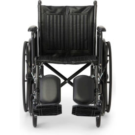 K1 Basic Wheelchair w/ Full Length Arms & Elevating Leg Rests, Vinyl, 18"W Seat