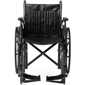 K1 Basic Wheelchair with Swing Back Desk Length Arms and Swing Away Leg Rests, Vinyl, 18"W Seat