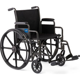 K1 Basic Wheelchair w/ Swing Back Desk Length Arms & Swing Away Leg Rests, Nylon, 20"W Seat