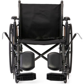 Medline Guardian K2 Basic Wheelchair w/ Padded Leg Supports & Height Adjustable Arms, 18"W Seat