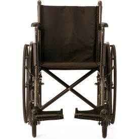 K1 Basic Wheelchair w/ Full Length Arms & Swing Away Leg Rests, Nylon, 18"W Seat