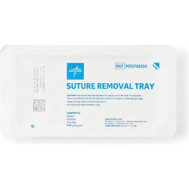 Suture Removal Tray with Wire Metal Forceps and Littauer Scissors, 50 Pack