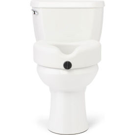 Microban Treated Elevated Locking Toilet Seat w/o Arms, 5"H, White