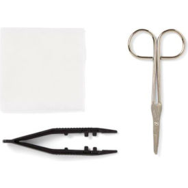 Suture Removal Tray w/ Wire Metal Littauer Scissors, 12 Pack