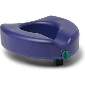 Microban Treated Elevated Locking Toilet Seat w/o Arms, 5"H, Blue