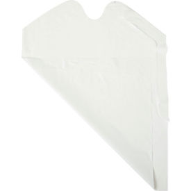 Disposable Waterproof Plastic Bibs, 20"L x 15"W, White, Pack of 500