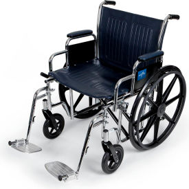 Extra Wide Wheelchair w/ Removable Desk Arms & Swing Away Footrests, 20"W Seat