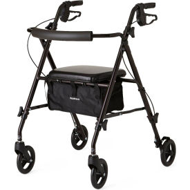 Superlight Aluminum Rollator w/ 6" Casters, Black