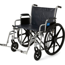 Extra Wide Wheelchair w/ Removable Desk Arms & Swing Away Footrests, 22"W Seat