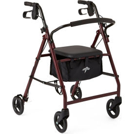 Basic Rollator with 6" Casters, Burgundy