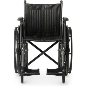 Basic Wheelchair w/ Full Length Arms & Swing Away Leg Rests, Vinyl, 18"W Seat
