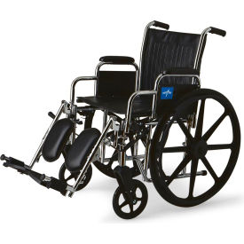 Wheelchair with Removable Desk-Length Arms & Elevating Leg Rests, Black, 18"W Seat